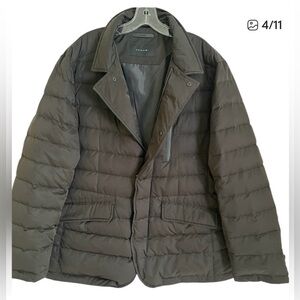 Tahari Men's dawn Black Quilted Puffer Jacket Mid-Length Casual
Stand Collar